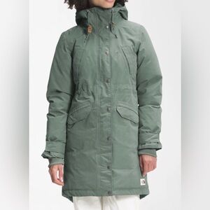 The North Face Women Snow Down Hooded Parka Warm Winter Jacket Green Sz 3XL NWT